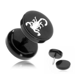 Akrylowy fake plug - skorpion w czarnym kółku