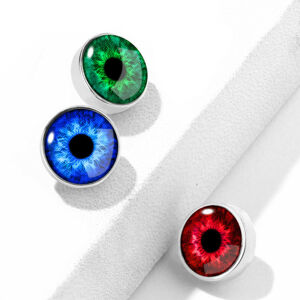 Część zamienna do implantu ze stali chirurgicznej, kolorowe oko, kolor srebrny, 1,6 mm - Kolor: Czerwony