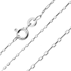 Delikatny srebrny łańcuszek 925 - błyszczące prostokąty, 1,2 mm