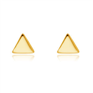 Kolczyki z żółtego 14K złota - lśniące zakrzywione trójkąty