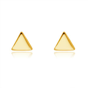 Kolczyki z żółtego 9K złota - lśniące zakrzywione trójkąty