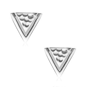 Kolczyki ze srebra 925, trójkąt z wgłębieniami i wąskim wycięciem