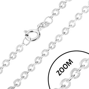 Łańcuszek z prostopadle połączonymi ogniwami ze srebra 925, szerokość 1,2 mm, długość 500 mm