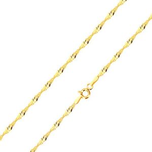 Łańcuszek z żółtego 9K złota - spiralnie ułożone owalne ogniwa, 450 mm