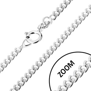 Łańcuszek ze skręconych owalnych ogniw, srebro 925, szerokość 1,7 mm, długość 500 mm