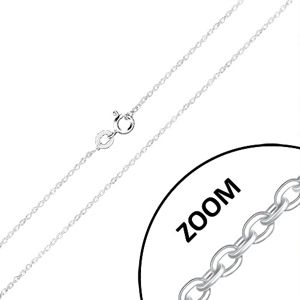 Łańcuszek ze srebra 925 - owalne oczka połączone prostopadle, błyszczące krawędzie, 1,3 mm