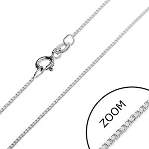 Łańcuszek ze srebra 925 - prostopadle połączone błyszczące kostki, 0,75 mm