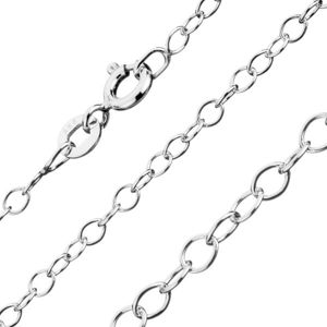 Łańcuszek ze srebra 925 - wąskie owalne ogniwa, szerokość 1 mm, długość 460 mm