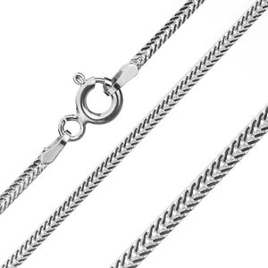 Łańcuszek ze srebra 925, spłaszczone ukośnie połączone ogniwa, szerokość 1,6 mm, długość 550 mm