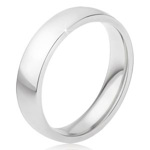 Lśniący stalowy pierścionek w srebrnym kolorze, gładka powierzchnia, 5 mm - Rozmiar : 64