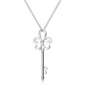 Naszyjnik ze srebra 925, łańcuszek i kluczyk, Fleur de Lis