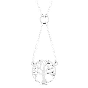 Naszyjnik ze srebra 925, łańcuszek i zawieszka - lśniące drzewo życia w kółku