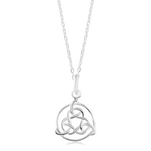 Naszyjnik ze srebra 925, lśniący łańcuszek, celtycki symbol w zarysie koła
