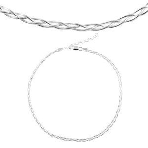 Naszyjnik ze srebra 925, pleciony z trzech łańcuszków z wzorem węża