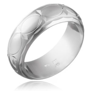 Obrączka ze srebra 925 - kształt ziaren i promienie - Rozmiar : 58