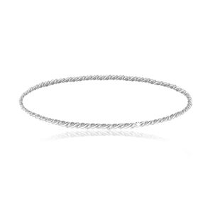 Okrągła srebrna bransoletka 925 w srebrnym kolorze - spiralnie skręcone paski