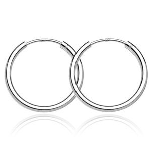 Okrągłe kolczyki ze srebra 925 - lśniące, szerokie, 24 mm
