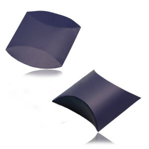 Papierowe upominkowe pudełeczko - kolor niebieski, gładka powierzchnia, składane
