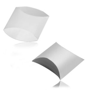 Papierowe upominkowe pudełeczko - kolor srebrny, gładka powierzchnia, składane