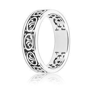 Pierścień ze srebra 925 - wycinane ornamenty - Rozmiar : 60