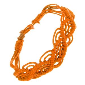 Pomarańczowa bransoletka ze sznurków, fale