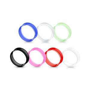 Siodłowy tunel do ucha wykonany z silikonu, elastyczny, różne kolory, błyszczący - Szerokość: 25 mm, Kolor: Różowy