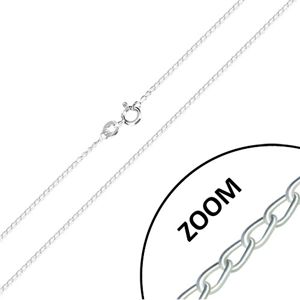 Srebrny 925 łańcuszek - lekko zaokrąglone oczka, połączone w całość, 1,2 mm