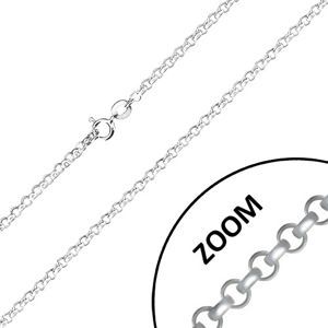 Srebrny 925 łańcuszek - szersze okrągłe oczka, lustrzano lśniąca powierzchnia, 2,6 mm