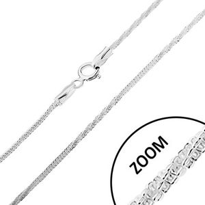 Srebrny 925 łańcuszek, splot żmijka - proste i skręcone części, szerokość 1,5 mm, długość 460 mm