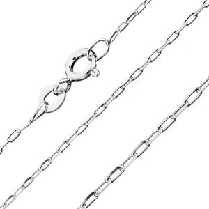 Srebrny łańcuszek 925 - błyszczące gładkie prostokąty, 1,2 mm