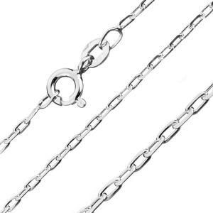 Srebrny łańcuszek 925 - błyszczące gładkie prostokąty, 1,5 mm