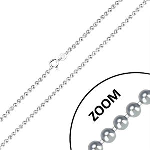 Srebrny łańcuszek 925 - błyszczące kuleczki, motyw wojskowy, 2,5 mm
