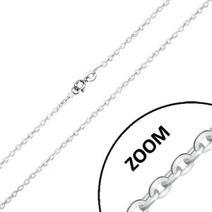 Srebrny łańcuszek 925 - błyszczące owalne oczka, prostopadle połączone, 2,2 mm