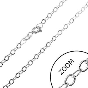Srebrny łańcuszek 925 - gładkie owalne oczka, 2,5 mm