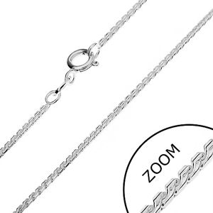Srebrny łańcuszek 925 - zaokrąglone ogniwa, litera S, 1,3 mm