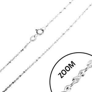 Srebrny łańcuszek 925, spirala z ogniw w kształcie litery S, szerokość 1,2 mm, długość 500 mm