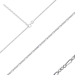 Srebrny łańcuszek 925 - wzór Figaro, ścięte błyszczące brzegi, 1,6 mm