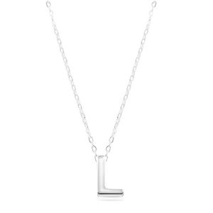 Srebrny naszyjnik 925, błyszczący łańcuszek, duża litera L