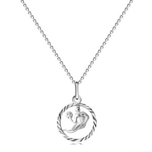Srebrny naszyjnik 925 - łańcuszek i znak zodiaku Panna