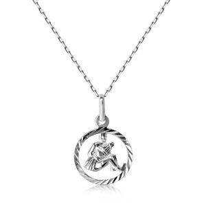 Srebrny naszyjnik 925 - łańcuszek i znak zodiaku WODNIK