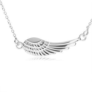 Srebrny naszyjnik 925, wisiorek - skrzydło anielskie z grawerowaniem