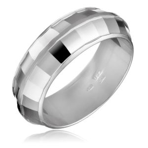 Srebrny pierścionek 925 - DISCO, lśniące kwadraty - Rozmiar : 54