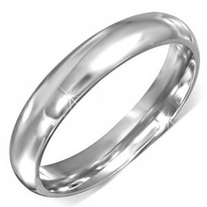 Srebrny pierścionek ze stali chirurgicznej o gładkiej powierzchni - Rozmiar : 67