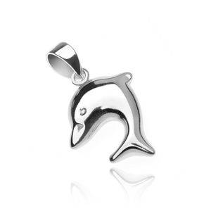 Srebrny wisiorek 925 - lśniący skaczący delfin