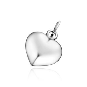 Srebrny wisiorek 925 - wypukłe lśniące serce z nacięciem