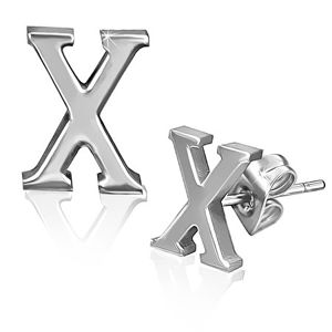 Stalowe kolczyki - wkręty, gładkie, kształt litery X