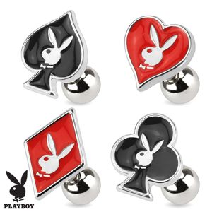 Stalowy kolczyk do tragusa, symbole kart do gry, Playboy - Symbol: Serce