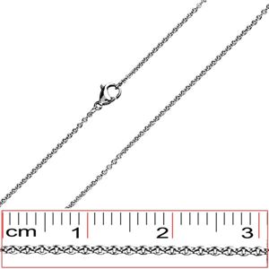 Stalowy łańcuszek - płaskie ogniwa, karabinek - Grubość: 1.5 mm