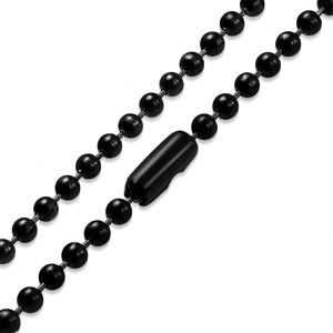 Stalowy łańcuszek czarnego koloru - kuleczki oddzielone krótkimi pałeczkami, 2,5 mm