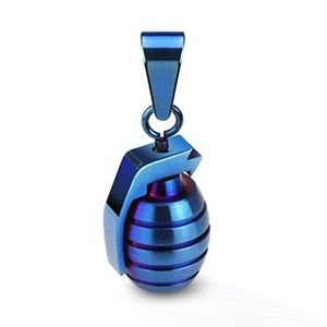 Stalowy wisiorek - jednokolorowy granat - Kolor: Niebieski